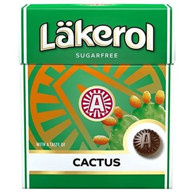 Afbeelding van Läkerol 4 x 25 g cactus Stevia Origineel Zweeds Suikervrij Zoethout Salmiak Tabletten Druppels Dragees Snoep