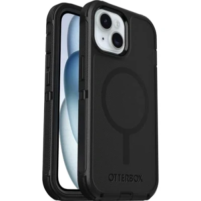Image de OtterBox Defender Series Coque de protection pour téléphone portable compatibilité avec MagSafe silicone noir Apple iPhone 13, 14, 15