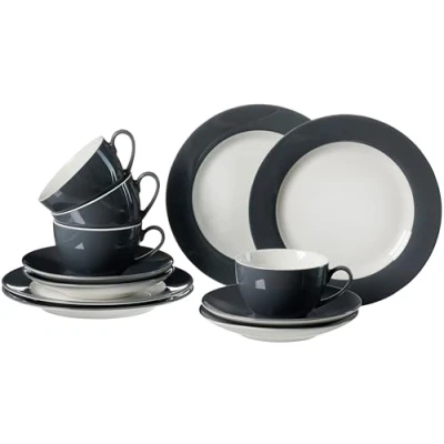 Afbeelding van Doppio Koffieservies, 12 delig, antraciet