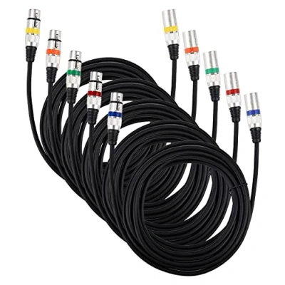 Afbeelding van PERMUST 5 x 3 polige DMX microfoonaansluitkabel, m XLR stekker met mannelijke naar vrouwelijke kabel