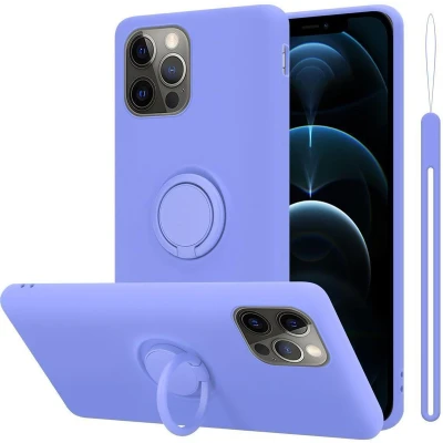 Afbeelding van Cadorabo Hoesje geschikt voor Apple iPhone 13 in LIQUID LICHT PAARS Beschermhoes van flexibel TPU silicone Case Cover met ring