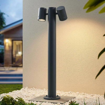 Afbeelding van Lucande Maloney tuinpadverlichting, 2 lamps, 75 cm, antraciet
