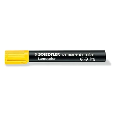 Afbeelding van STAEDTLER Lumocolor 350 1 permanente marker met afgeschuinde punt, 2 of 5 mm, geel, 10 stuks
