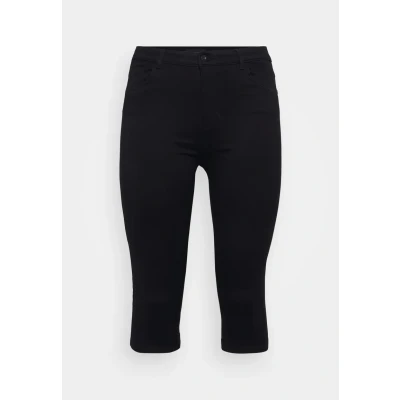 Afbeelding van ONLY Carmakoma Caraugusta Skinny Knickers Jeansshort, Dames, Maat: 46, Black