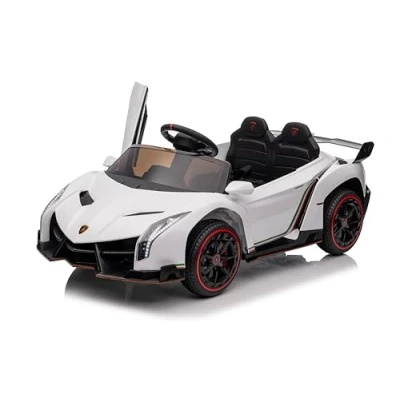 Afbeelding van Elektrische Kinderauto Lamborghini Veneno 12V Met Afstandsbediening Wit