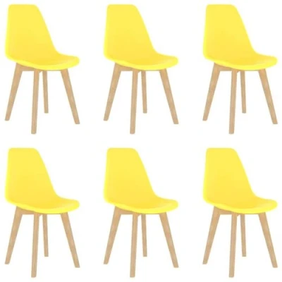 Afbeelding van vidaXL Eetkamerstoelen 6 st kunststof geel