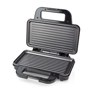 Afbeelding van Contactgrill Nedis 26.8 x 14.5 centimeter (900W, Anti aanbaklaag, Aluminium)