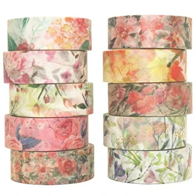 Afbeelding van YUBBAEX Washi tape decoratieve voor knutselen, bullet journal, handwerk, geschenkverpakking, scrapbooking (warme tint)