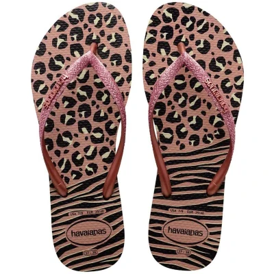 Afbeelding van Havaianas FLIP FLOP SLIM Animals MIX Teenslippers, Dames, Maat: 41 42, Black/gold Kunststof