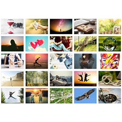 Afbeelding van Edition Seidel Set van 25 hoogwaardige ansichtkaarten (in het Duits) motiverende kaarten voor communicatietraining, conversatiespel, coaching, landschapsmotieven,