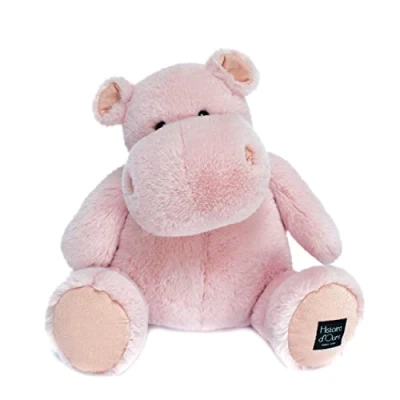 Afbeelding van Histoire d&#039;Ours Nijlpaard pluche Hip&#039;pie Roze 40 cm Groot zacht en schattig dier voor knuffels Cadeau idee geboorte verjaardag meisjes HIPPO HO3097