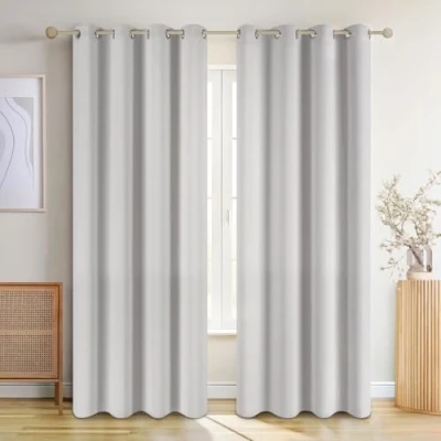 Afbeelding van Blumtal Gordijnen Verduisterend Gordijn Kant en Klaar Blackout 140 x 265 cm Maanlicht Grijs Set van 2