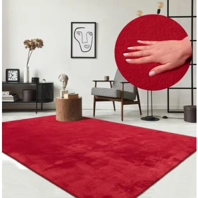 Afbeelding van Tapijt Relax, kortpolig, zacht, antisliponderkant, wasbaar tot 30 C, superzacht, bontlook, rood, 200 x 280 cm