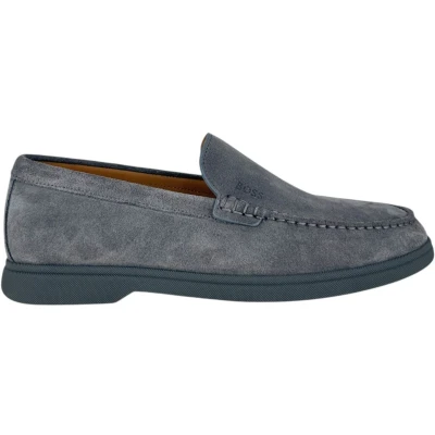 Afbeelding van BOSS Sienne Instappers, Heren, Maat: 45, Medium grey Leer