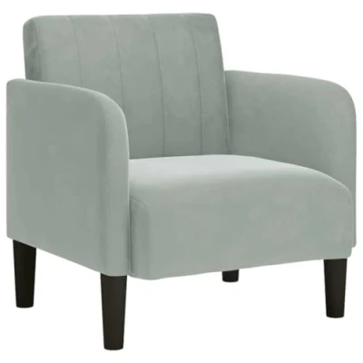 Afbeelding van Fauteuil met armleuningen 54 cm fluweel lichtgrijs