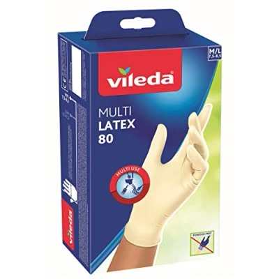 Afbeelding van Vileda Multi Latex Handschoenen M/L 80 Stuks