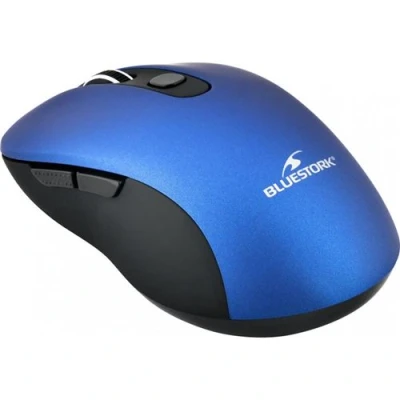 Image de BLUESTORK Comfort Mouse Souris optique 6 boutons sans fil 2.4 GHz récepteur USB bleu métallique