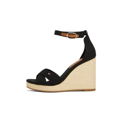 Afbeelding van Tommy Hilfiger FLAG HIGH Sandalen met sleehak, Dames, Maat: 40, Black Textiel