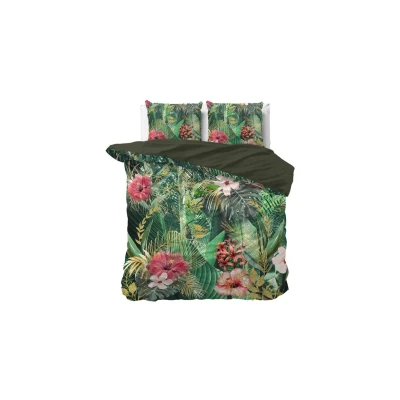 Afbeelding van Dekbedovertrek 1 Persoons 140x200 Dreamhouse Satijn Groen