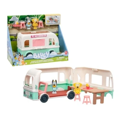 Afbeelding van Bluey Ice Cream Truck, bevat een vriend figuur, spel met stickers en accessoires, welke smaak ijs je wilt? Beroemde BLY85000