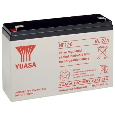 Afbeelding van Yuasa NP12 6 loodaccu V Faston 250 6,3 mm
