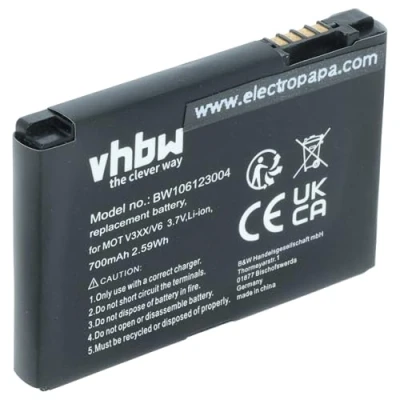 Afbeelding van vhbw 1 batterie remplace Motorola BZ60 pour smartphone portable (700 mAh, 3,7 V, Li Ion)