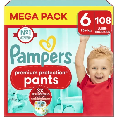 Afbeelding van Pampers Premium Protection Pants Maat 6 Mega Pack 64 stuks 15+ KG