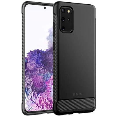 Afbeelding van JETech Dunne beschermhoes voor Samsung Galaxy S20 Plus 5G, ultradun, schokbestendig, met koolstofvezel design (zwart)