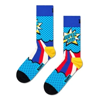 Afbeelding van Happy Socks Super Papa Sokken, Blauw, Veelkleurig 630