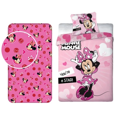 Afbeelding van Minnie Mouse Dekbedovertrek + Hoeslaken 8721122785577