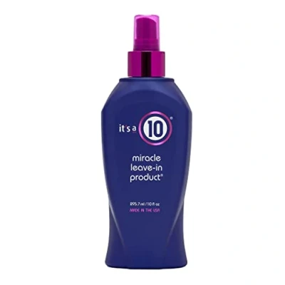 Afbeelding van It&#039;s a 10 Haircare Miracle Spray zonder uitspoelen, natuurlijke ingrediënten, glad en verwijdert kroezen, herstelt glans, kleurveilig, 295 ml