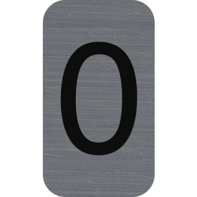 Afbeelding van Exacompta Ref. 67190E 1 x CIFFRE 0 kleefplaat Bedrukte wandplaat Op alle ondergronden Geborsteld aluminium look Afmetingen: 2,5 4,4 cm