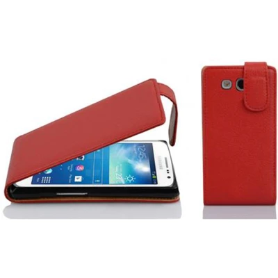 Afbeelding van Cadorabo Hoesje geschikt voor Samsung Galaxy EXPRESS 2 in INFERNO ROOD Beschermhoes flip design Case Cover van getextureerd imitatieleer