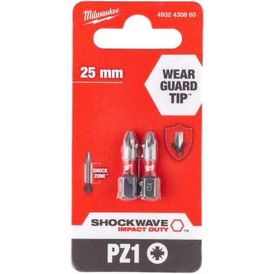 Afbeelding van Milwaukee Shockwave schroefbit lang 25mm PZ1 (2st)
