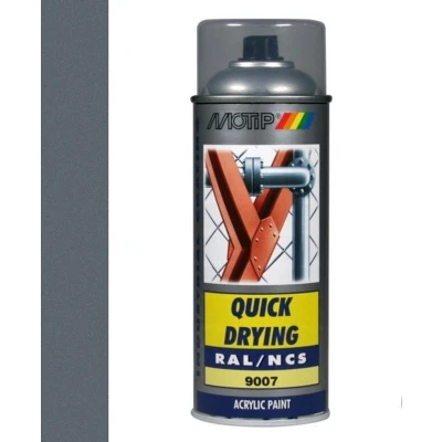 Afbeelding van Motip industrial acryllak hoogglans RAL 9007 grijs aluminium 400 ml.
