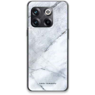 Afbeelding van Case Company® hoesje geschikt voor OnePlus 10T Witte marmer Soft Cover Telefoonhoesje Bescherming aan alle Kanten en Schermrand