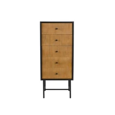 Afbeelding van Housecraft living Coztilla Kast/ Opbergkast Hoog Zwart/ Bruin