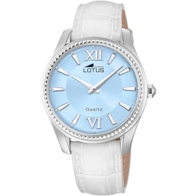 Afbeelding van Lotus 18899/B Bliss dameshorloge met zilverkleurige 316L roestvrijstalen kast en leren band, Blauw, Band