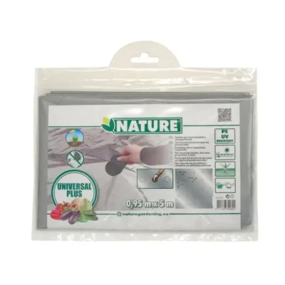Afbeelding van Nature Kweekfolie Universeel Groeifolie Gronddoek 0.95x5 m Zwart Zilver Anti Uv