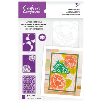 Afbeelding van CC Layering Floral Stencil Pretty Peonies