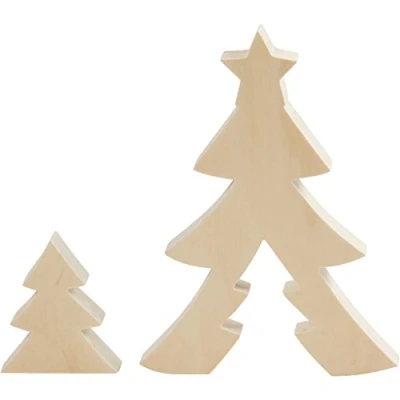 Afbeelding van 2in1 Figuren kerstboom h: 8+20 cm b: 6 5+14 5 triplex 1set diepte 2