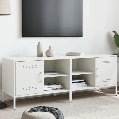 Afbeelding van Tv meubelen 2 st 68x39x50,5 cm staal wit