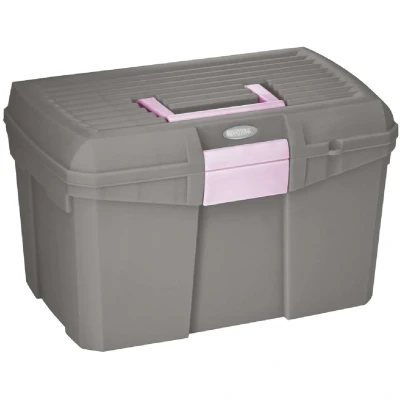 Afbeelding van Hippotonic Poetskoffer Grijs/Roze 40x27,5x24,5cm