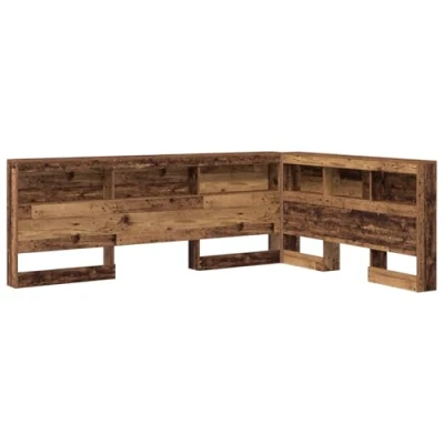 Afbeelding van vidaXL Opberghoofdbord met plank hoofdeinde opslag Oud hout 135 cm Bewerkt