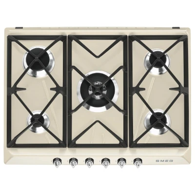 Afbeelding van Smeg Sr975pgh Kookplaat Gas 70 Cm 5 Branders Met Thermokoppelbeveiliging Crème