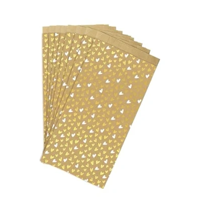 Afbeelding van Cadeauzak clairfontaine 16x30x5 kraft harten 50st