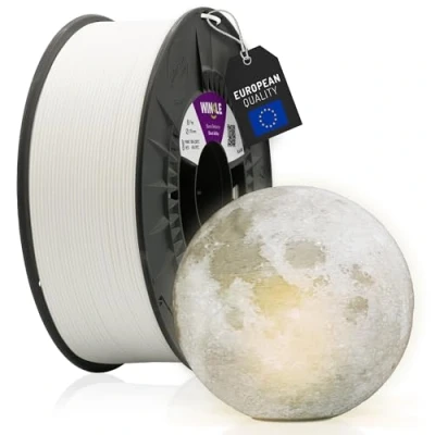 Image de WINKLE Filament PLA HD 1.75mm Blanc Fantôme pour Impression 3D, Bobine 1kg, Imprimante Matériaux d&#039;impression 3D en Filament, Précision Dimensionnelle +/ 0.05mm, Facile à Imprimer