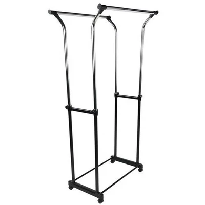 Afbeelding van V part Kledingrek dubbel Steel Plastic zwart, chroom