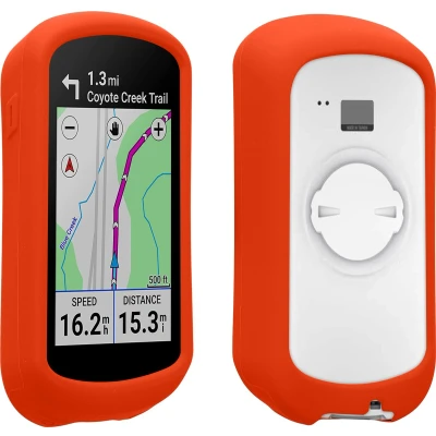 Afbeelding van kwmobile hoes geschikt voor Garmin Edge Explore 2 Siliconen beschermhoes fietsnavigatie oranje