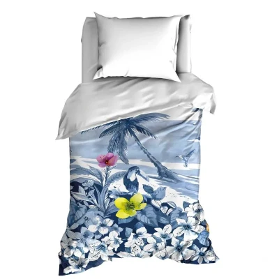Afbeelding van Satin d&#039;Or Lagoon Dekbedovertrek Eenpersoons 140x200/220 cm Blauw